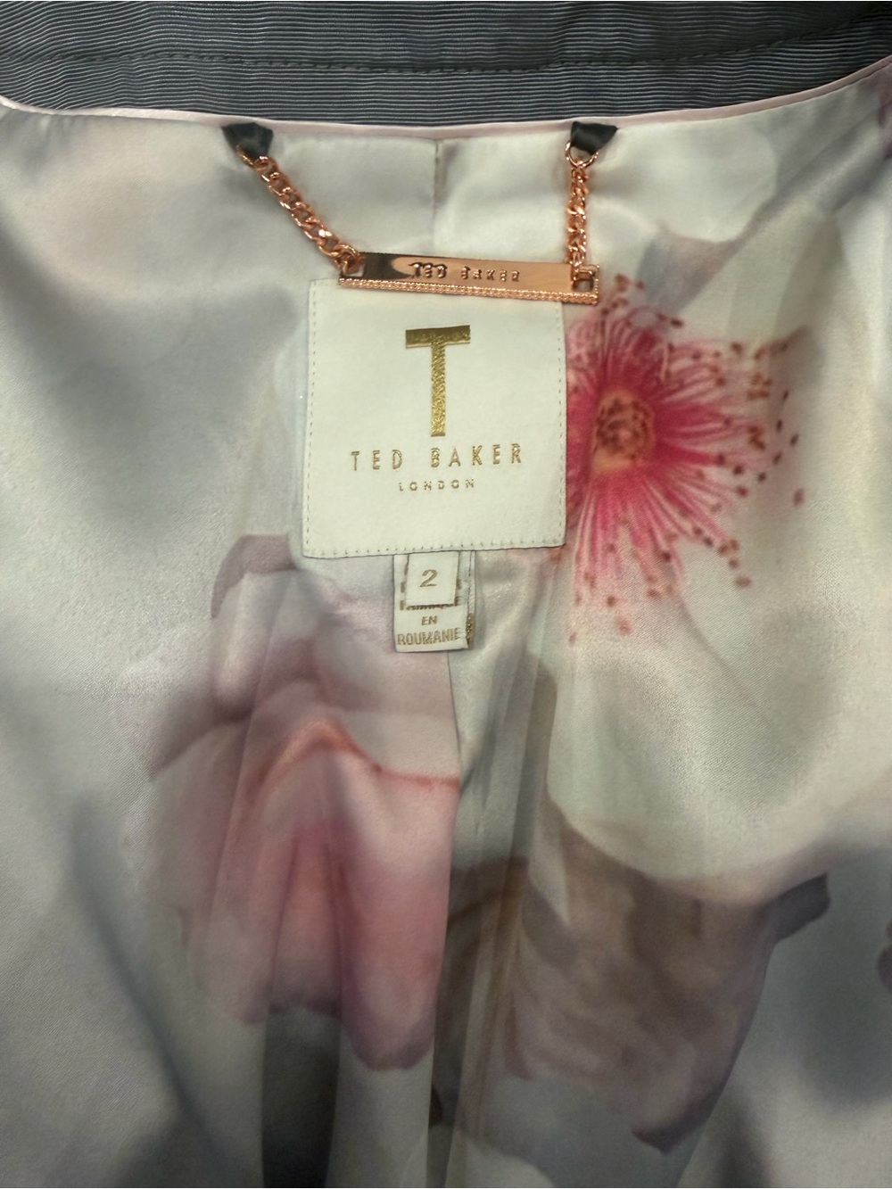Ted Baker Gray Textured Zip-Front Women's Jacket